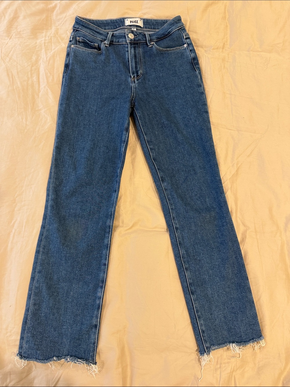 PAIGE Cindy Crop Ankle Jeans in Medium Blue Denim